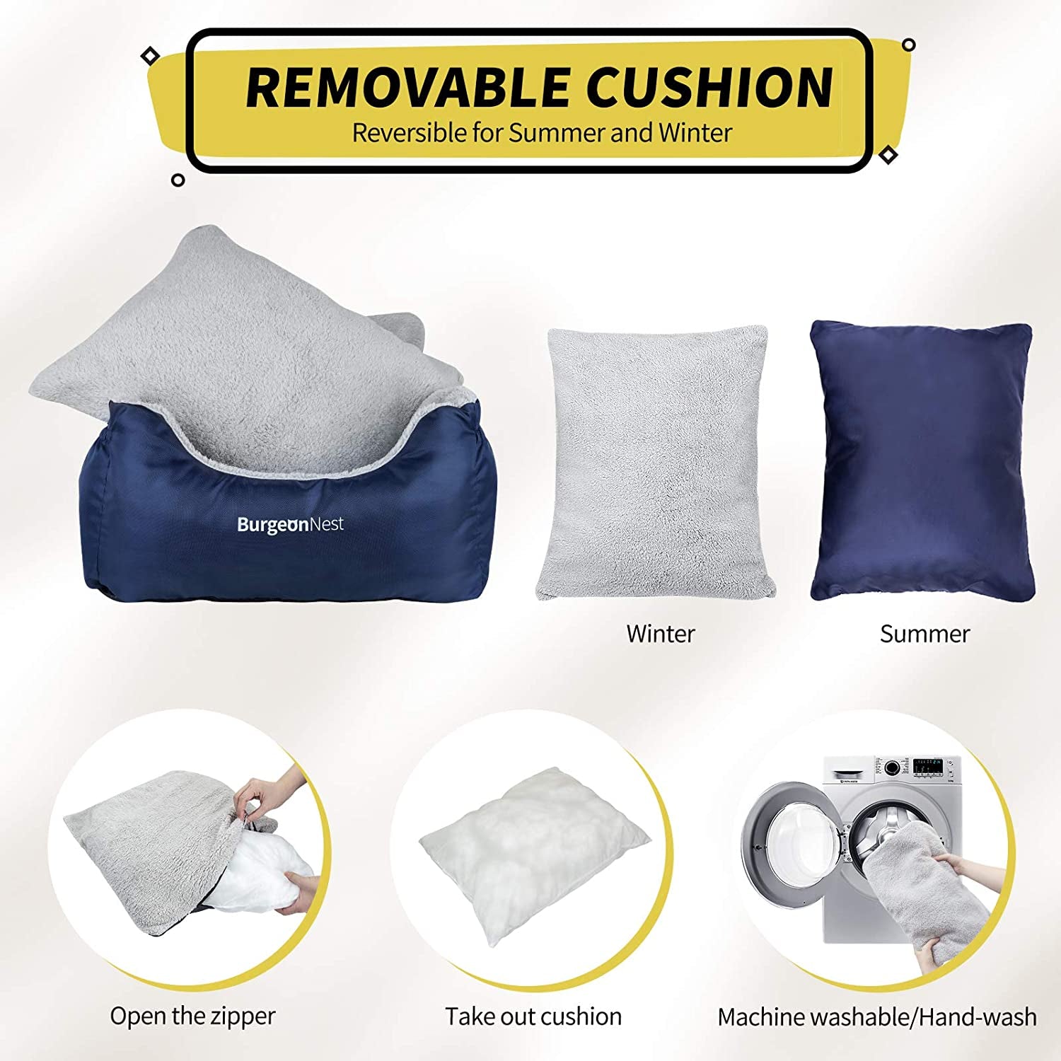 Portable Dog Car Seat for Small Dogs Under 25 lbs, Fully Detachable and Washable with Storage Pockets and Clip-On Leash, Soft Pet Booster Seat, Blue